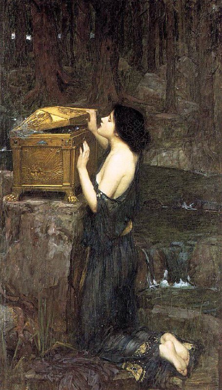 #艺术品《潘多拉》（Pandora） 是英国画家 约翰·威廉·沃特豪斯（John William Waterhouse） 创作于 1896年 的一幅画作