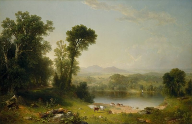 #艺术品《Pastoral Landscape (1861)》 是美国画家 Asher Brown Durand（1796-1886）创作的一幅风景画