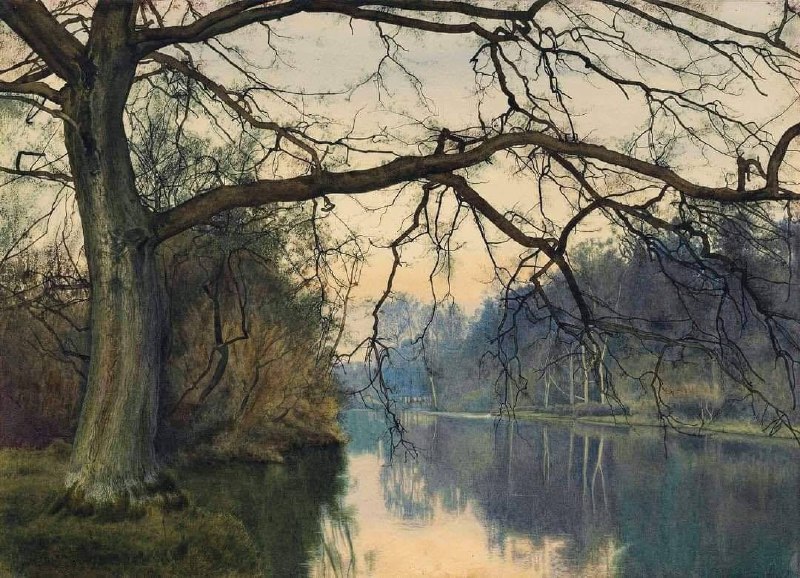 #艺术品 威廉·弗雷泽花园——《河岸上的一棵大树》（1892）