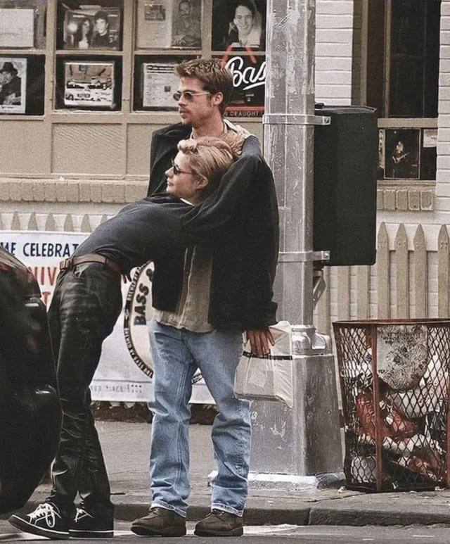 #名人 Brad Pitt和Gwyneth Paltrow在纽约，1995年