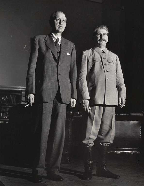 约瑟夫·斯大林和 #人物 哈里·劳埃德·霍普金斯在第一次莫斯科会议期间（1941 年）