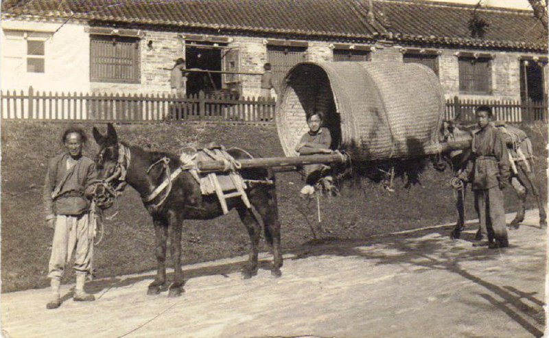 1921年，青岛，马抬轿子车