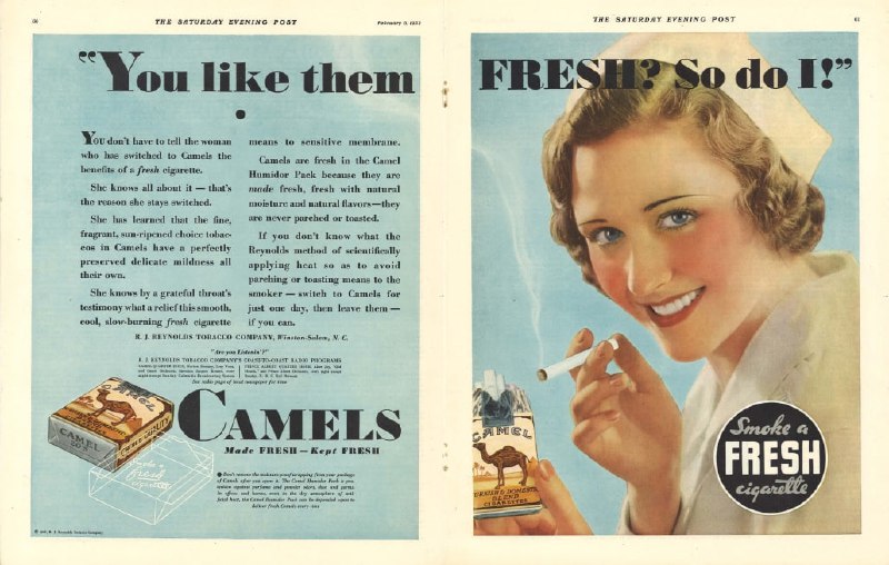 #鲜为人知的有趣历史 在20世纪初，女性开始养成吸烟的习惯，因此护士被用来宣传特定品牌香烟的好处